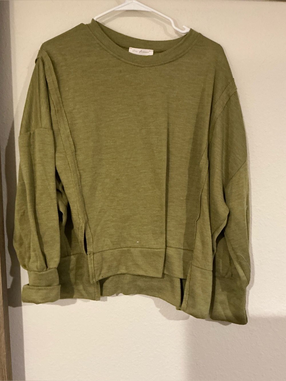 Ces Femme Olive Green Oversized Sweatshirt | Size Large | Made in USA | Casual